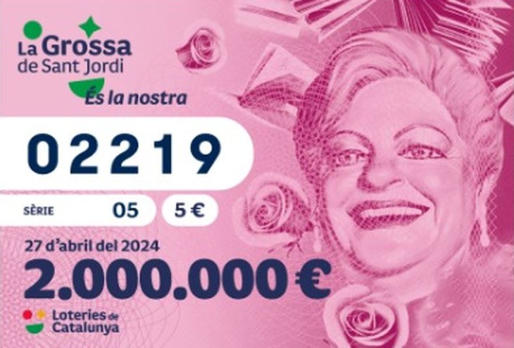 El premi extraordinari de la Grossa de Sant Jordi de 2 milions d’euros és per a la sèrie 5 del número 02219