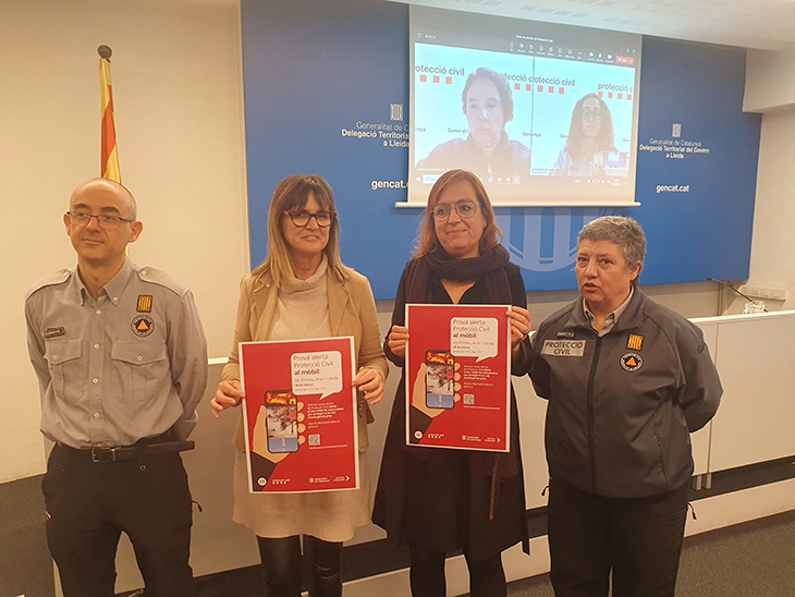 Protecció Civil iniciarà a Ponent, l'Alt Pirineu i Aran les proves per alertar d'emergències a través de telèfons mòbils
