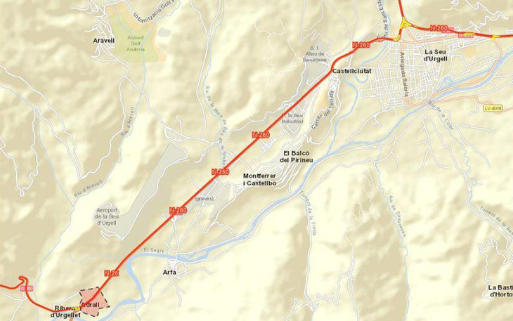 Liciten per 1 MEUR el contracte de l'estudi informatiu de millora de la carretera N-260 entre la Seu d'Urgell i Adrall