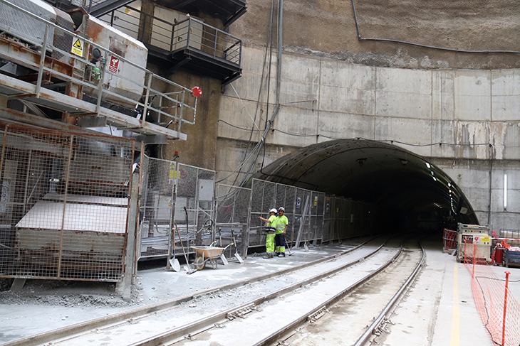 Les obres del túnel del tram central de l’L9