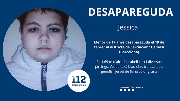 Localitzen sana i estàlvia la menor desapareguda a Barcelona aquest diumenge