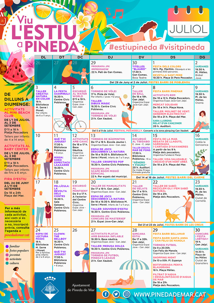 Presentada la campanya “Viu l’estiu a Pineda!” del mes de juliol