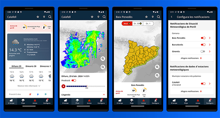 El Meteocat llança una nova aplicació de mòbil que facilita l'accés a la previsió meteorològica en temps real