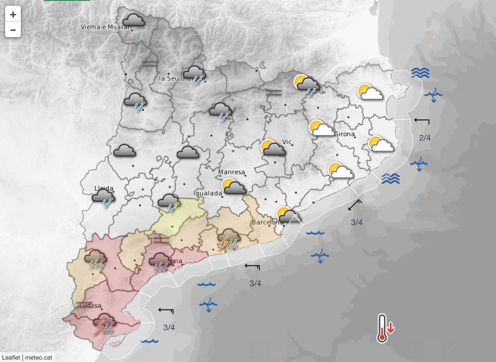 Protecció Civil alerta que la pluja més intensa del cap de setmana serà aquest vespre i nit al litoral i prelitoral sud