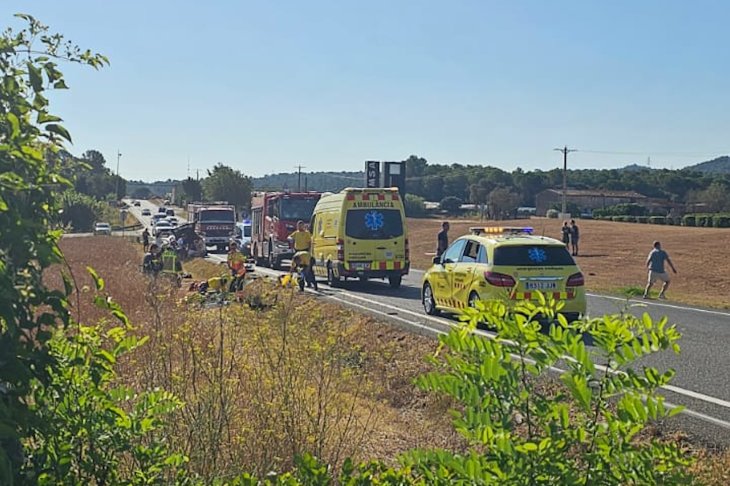 El conductor d'una motocicleta de 28 anys i veí de Palafrugell ha mort en un xoc frontal a la C-66 a Forallac