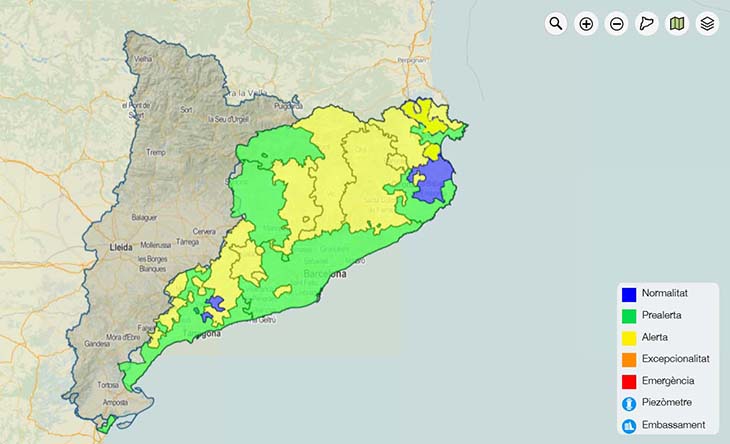 L'ACA declara l'alerta hidrològica a l'aqüífer de Fluvià Muga i ja són nou les àrees en aquesta situació per la sequera