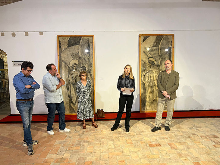 Presenten dues obres al carbó de les pintures murals que Josep Obiols va pintar al santuari del Castell de Remei