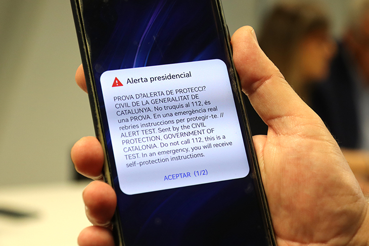 Protecció Civil millora l'enviament de les alertes mòbils a Tarragona, Ebre i Penedès i xifra la recepció en un 91%