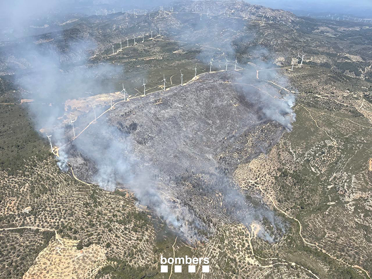 Detingut un home de 43 anys per la crema que va originar l'incendi del coll de l'Alba de Tortosa
